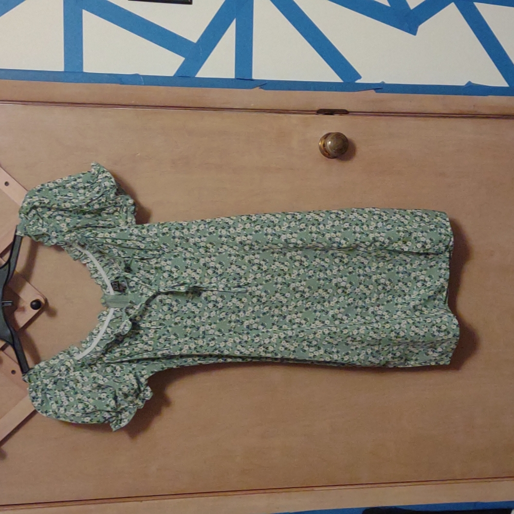 Green floral dress